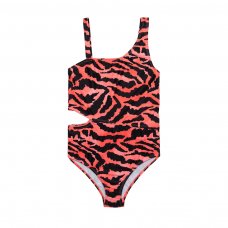 KG SWIM 42T: Girls Animal Print Cut Out Swimsuit (8-14 Years)